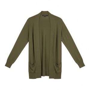 Bajee Collection by Becool $55 Olive Green Open Front Cardigan L w/ Pockets!